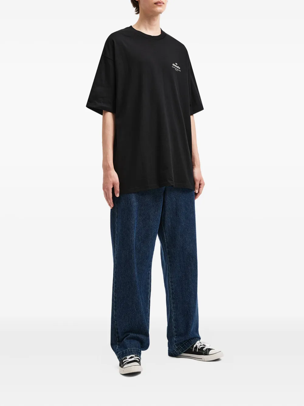 Aftermaths T-shirt met wolfprint - Zwart
