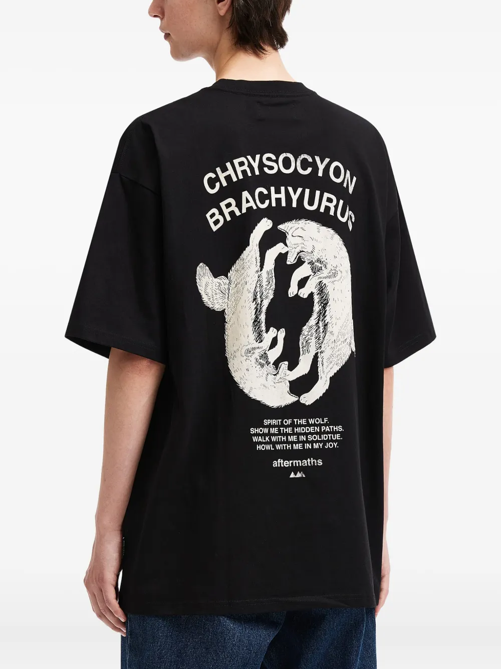 Aftermaths Wolf-print Cotton T-shirt In Black