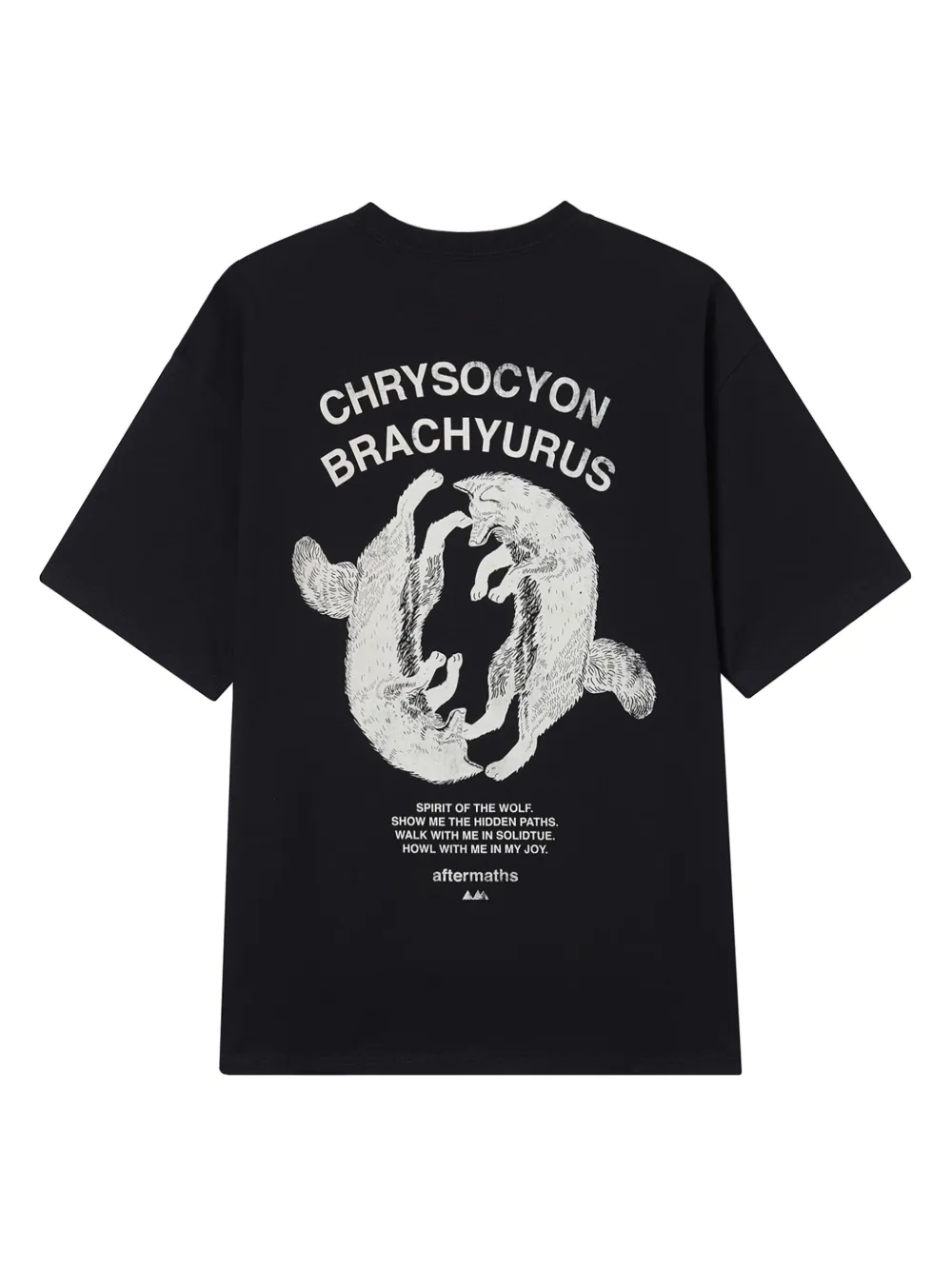Aftermaths Wolf-print Cotton T-shirt In Black