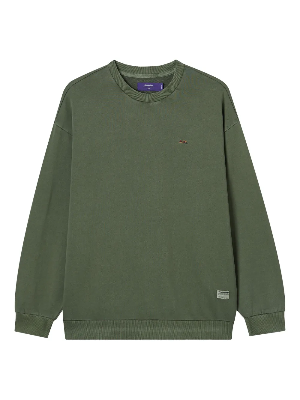 aftermaths embroidered triangle-pattern sweatshirt | Green | Image 1