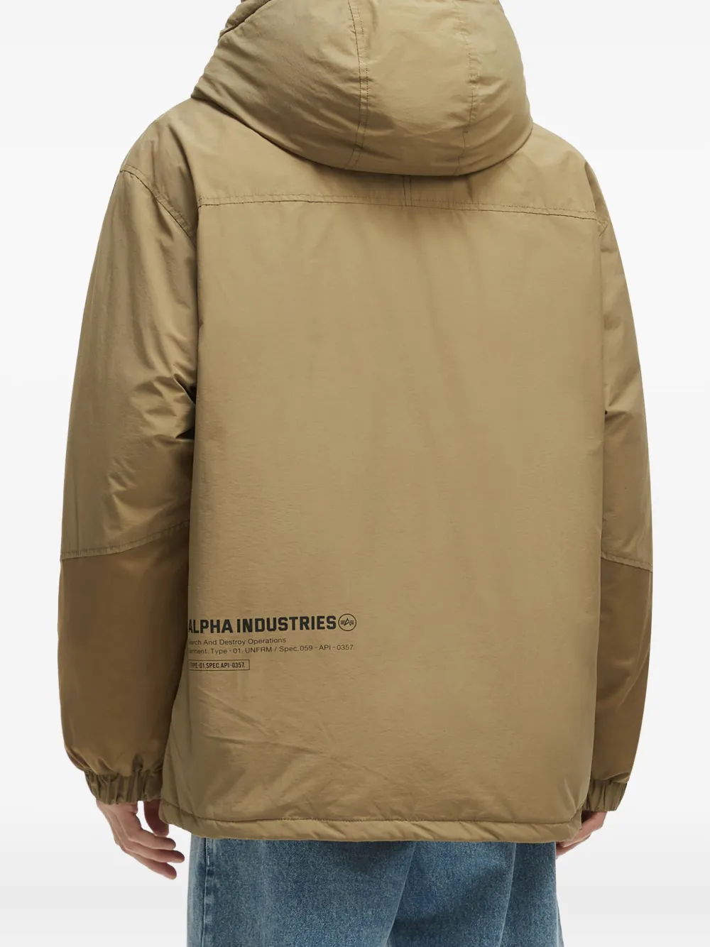 Alpha Industries Hooded Flap-pocket Jacket In Brown