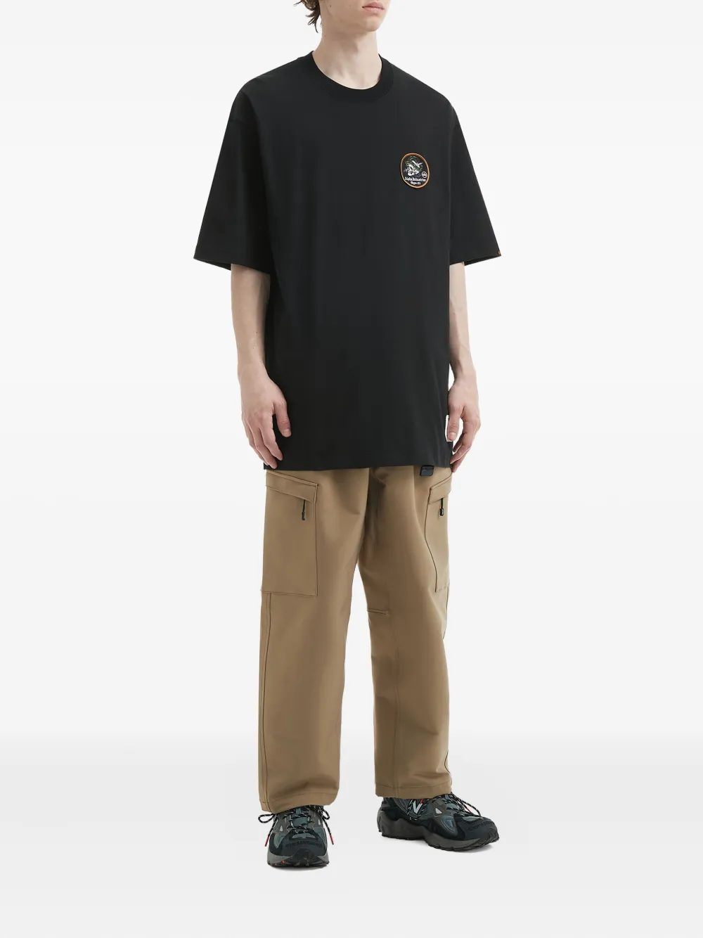 Alpha Industries Katoenen T-shirt met doodskoppatch - Zwart