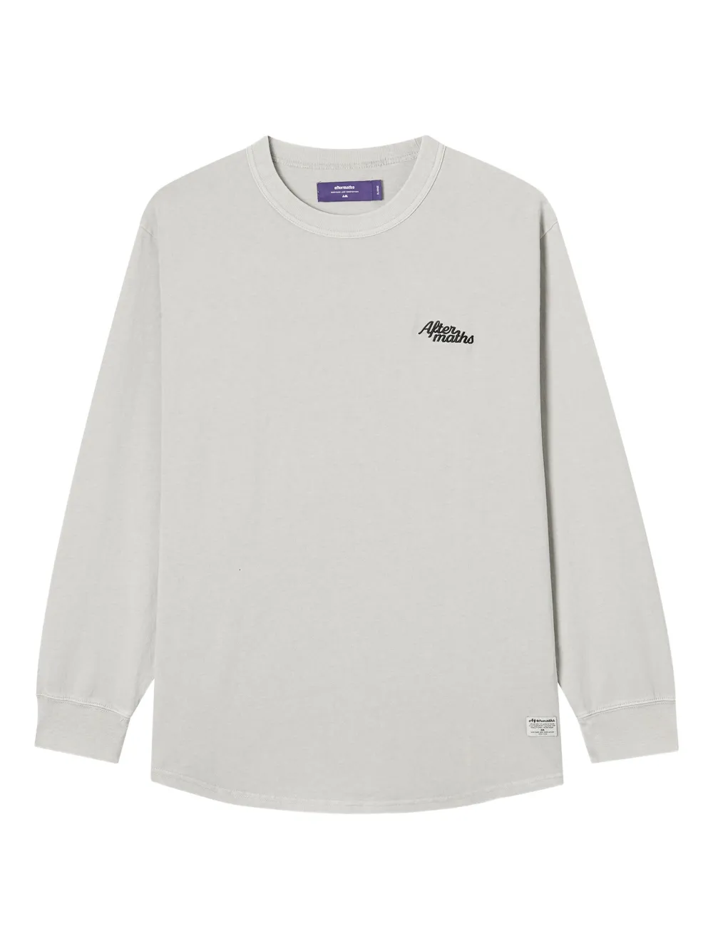 aftermaths logo-embroidered long-sleeve T-shirt | Grey | Image 1