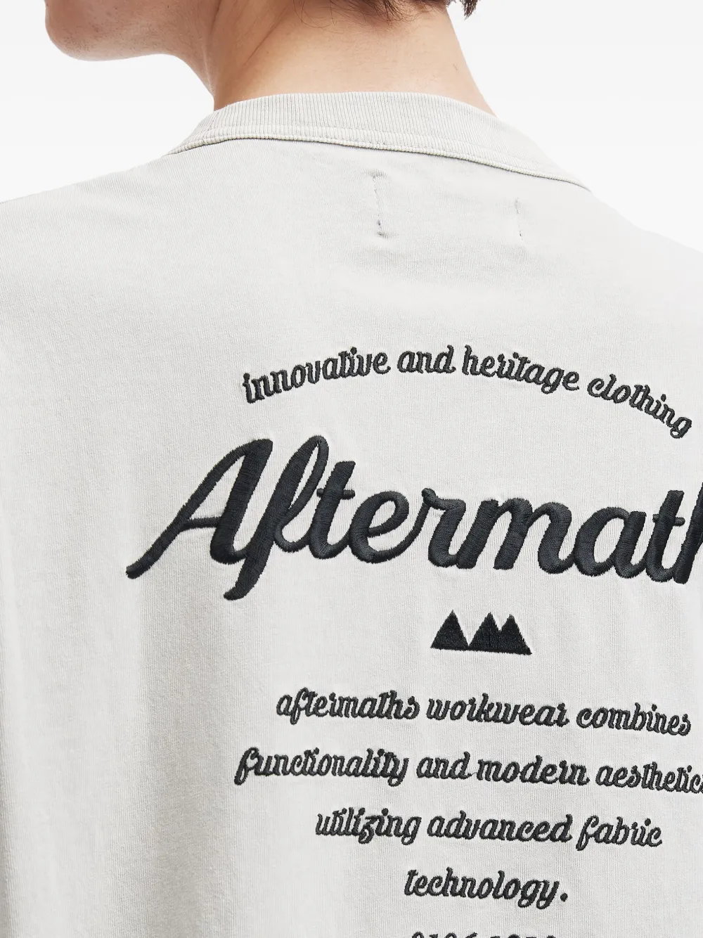 Aftermaths Logo-embroidered Long-sleeve T-shirt In Gray