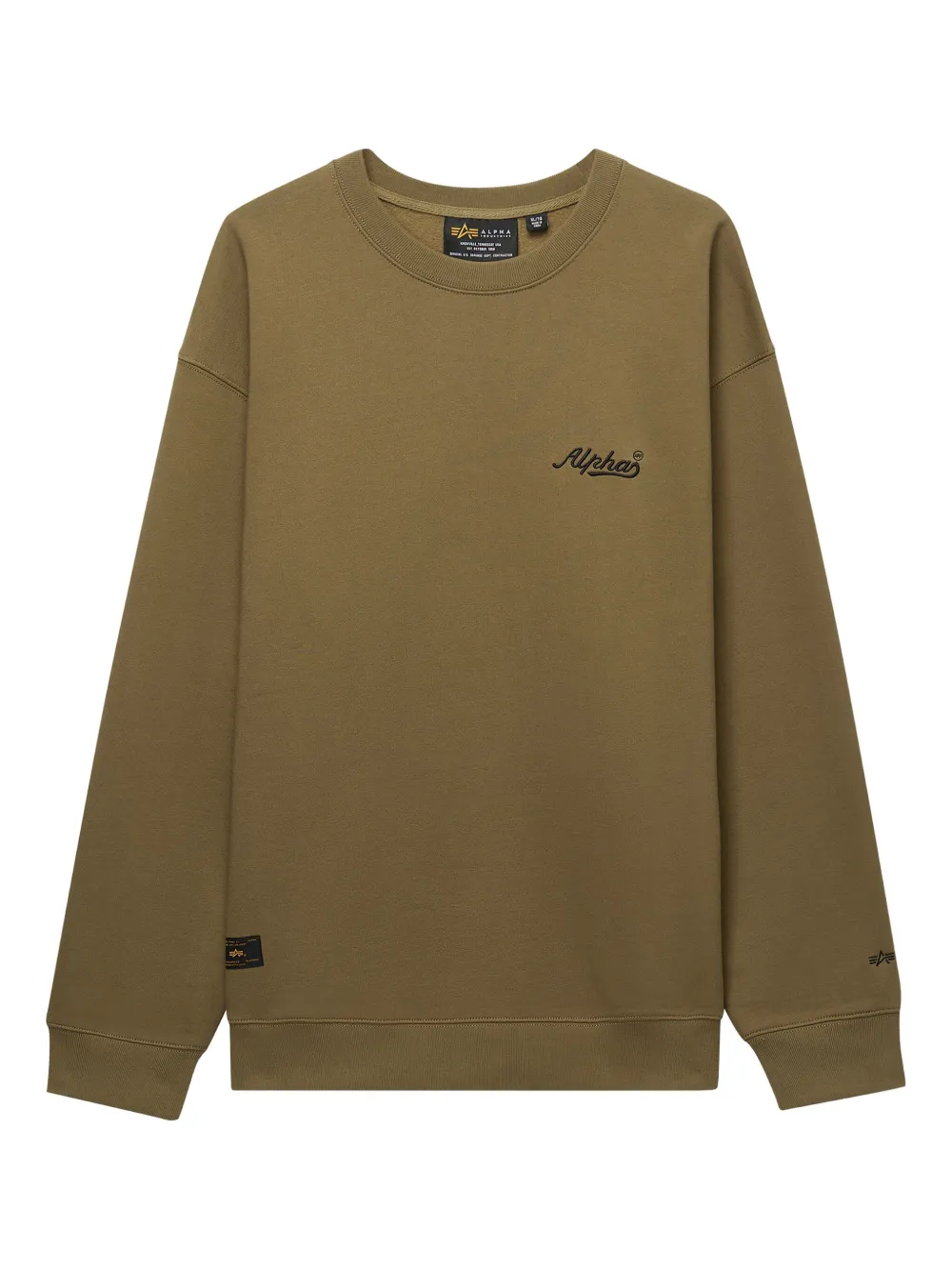 Alpha Industries embroidered-logo crew-neck sweatshirt | Green | Image 1
