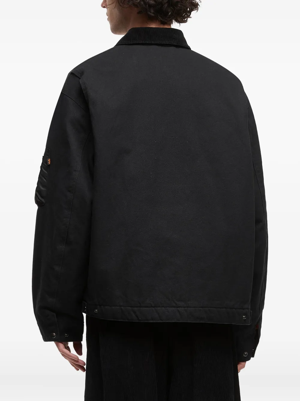 Alpha Industries Embroidered Pocket Jacket In Black