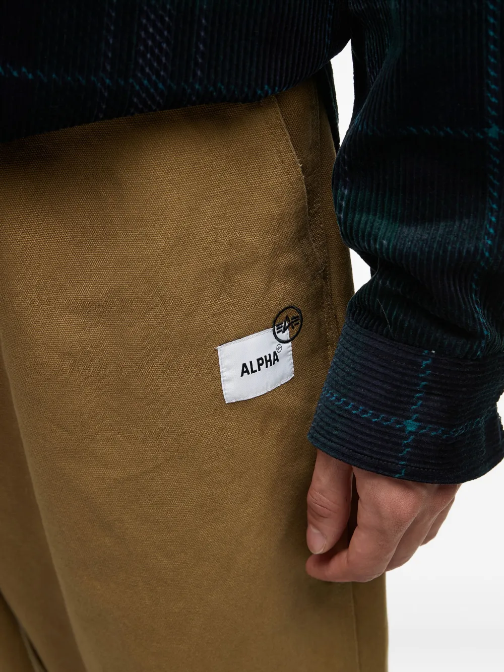 Alpha Industries Straight broek met logopatch Beige