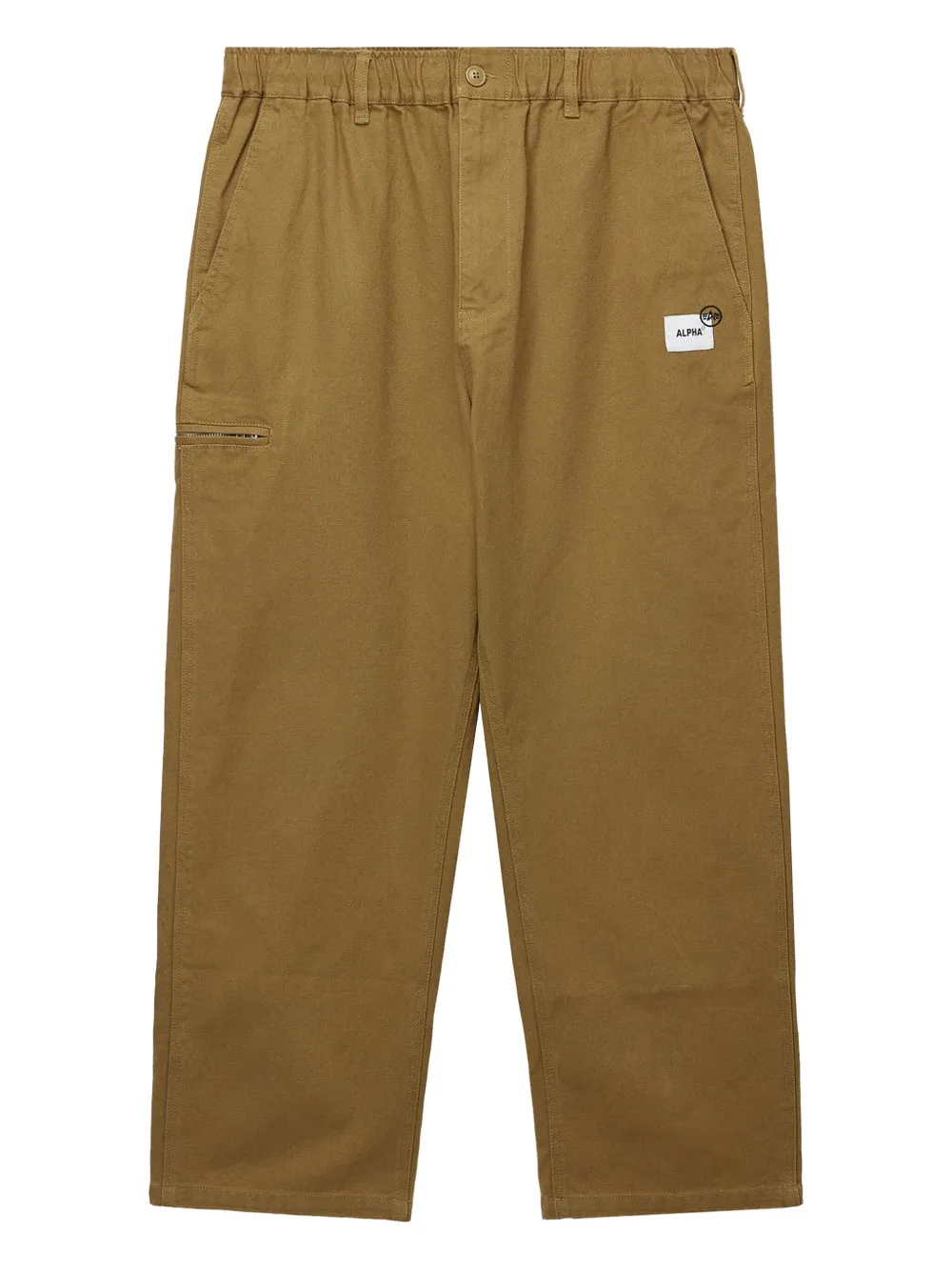 Alpha Industries logo-patch straight-leg trousers | Neutrals | Image 1