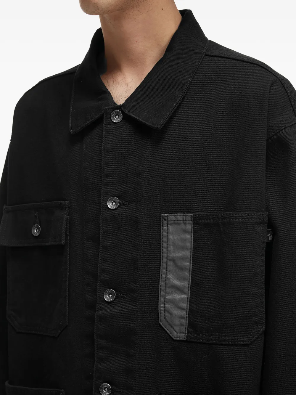 Alpha Industries Contrast-panel Cotton Jacket In Black