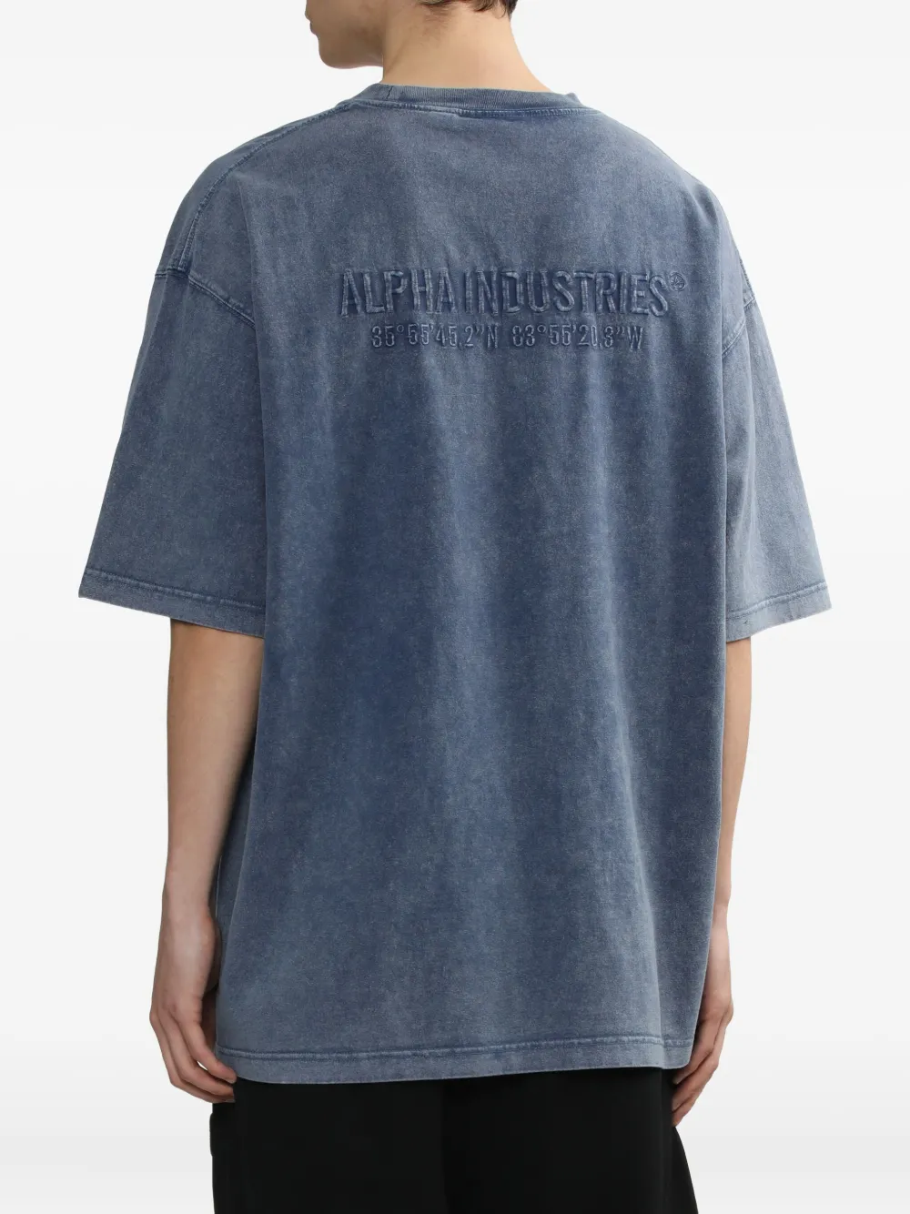 Alpha Industries Embroidered-detail Crew-neck T-shirt In Blue