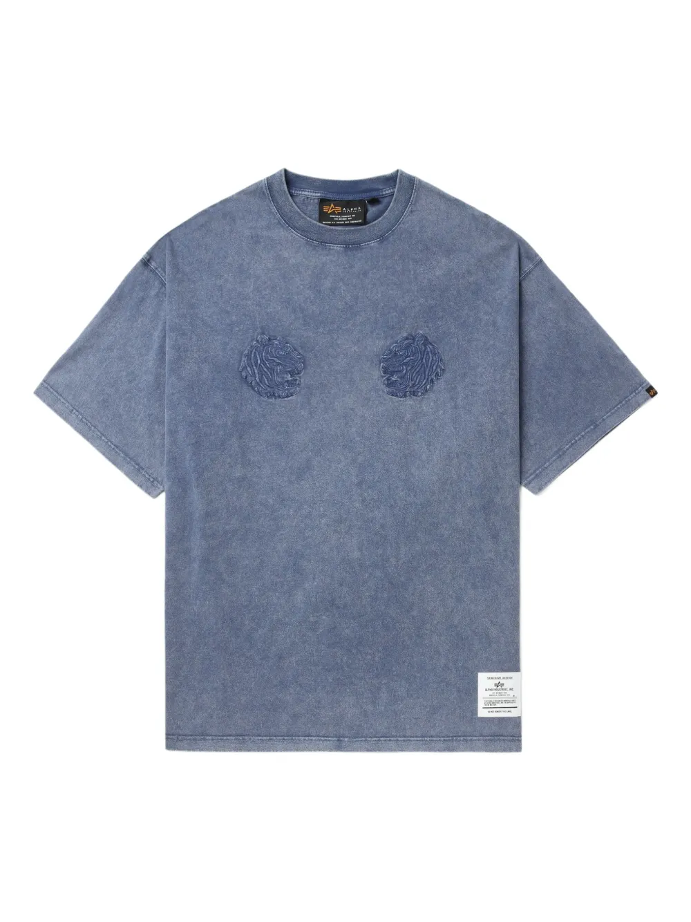 Alpha Industries embroidered-detail crew-neck T-shirt | Blue | Image 1