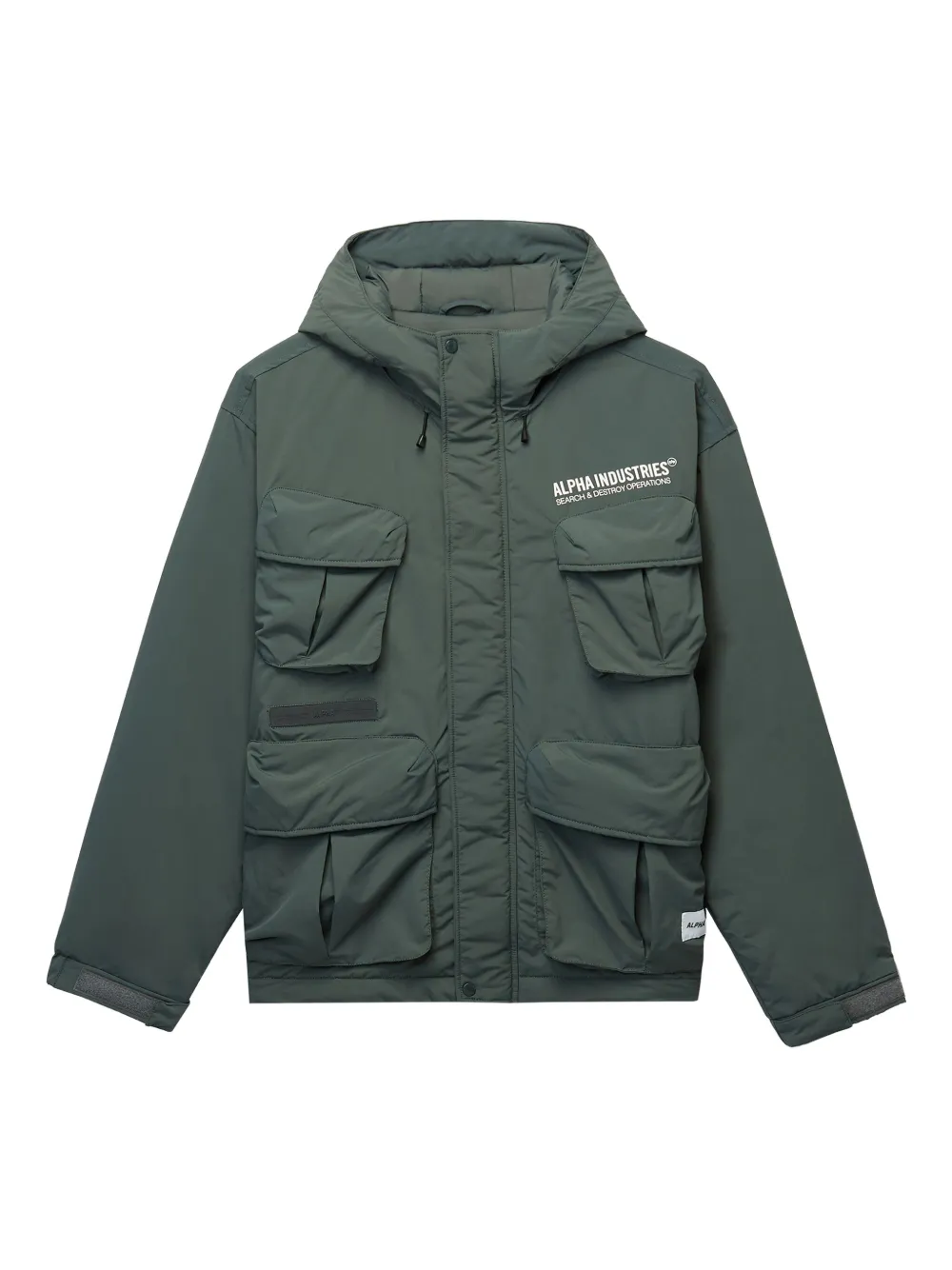 Alpha Industries hooded multi-pocket jacket | Green | Image 1