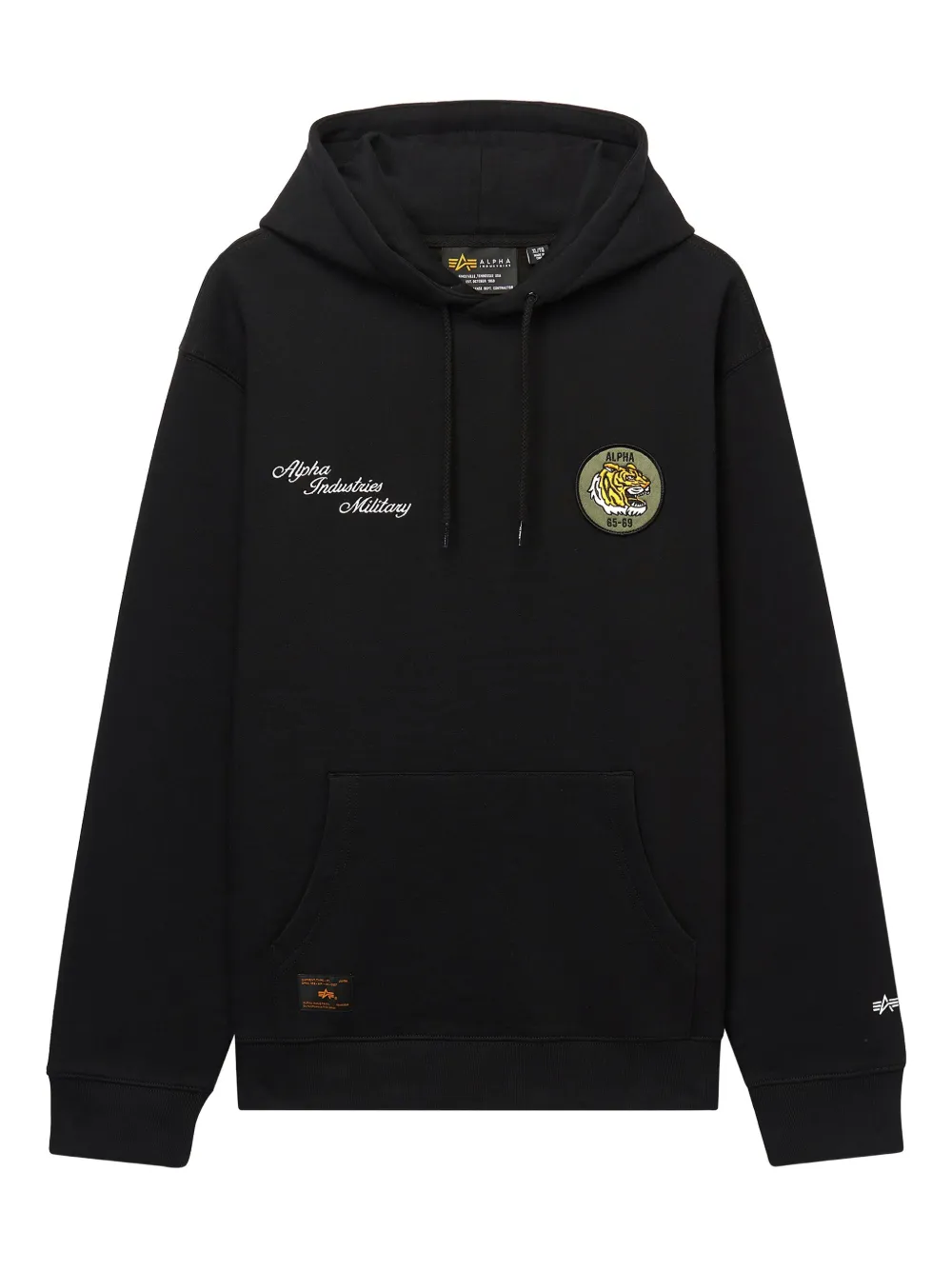 Alpha Industries tiger-patch embroidered-logo hoodie | Black | Image 1