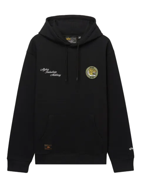 Alpha Industries tiger-patch embroidered-logo hoodie