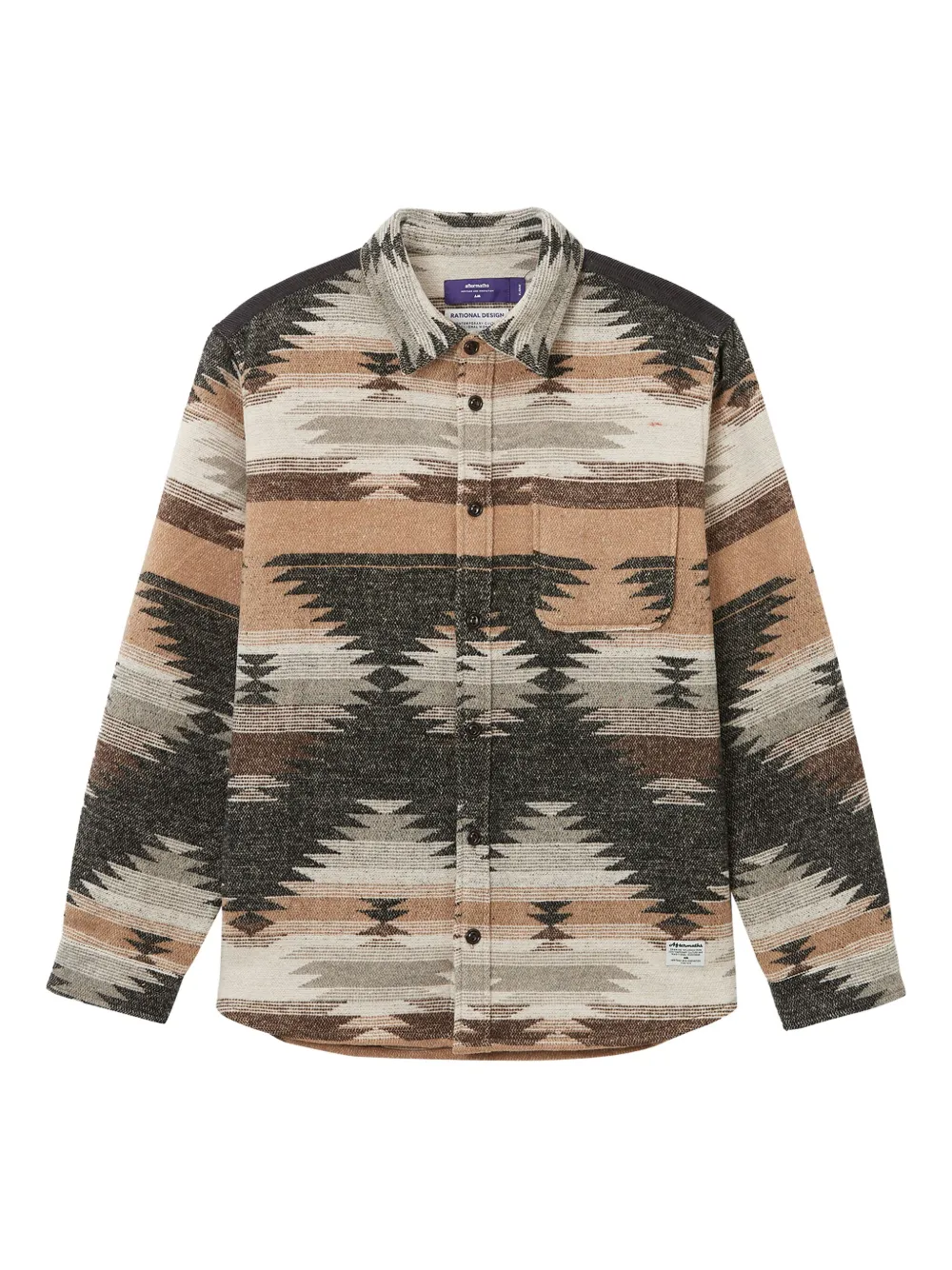 Aftermaths Ikat-pattern Chest-pocket Shirt In Multi
