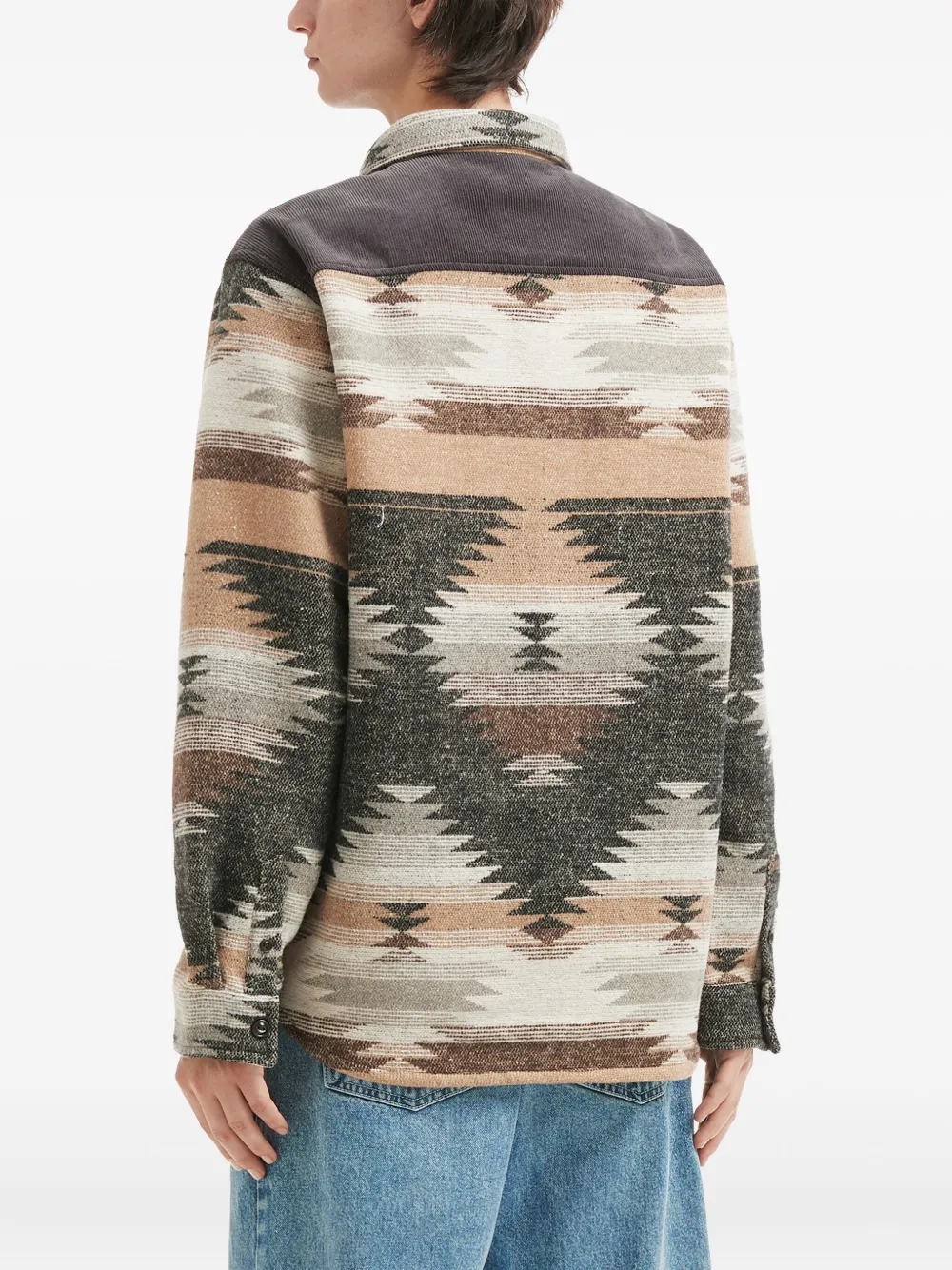 Aftermaths Ikat-pattern Chest-pocket Shirt In Multi