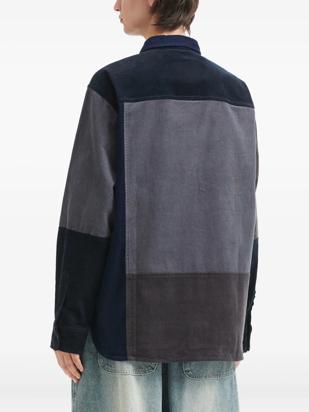Aftermaths Patchwork Corduroy Shirt In Black