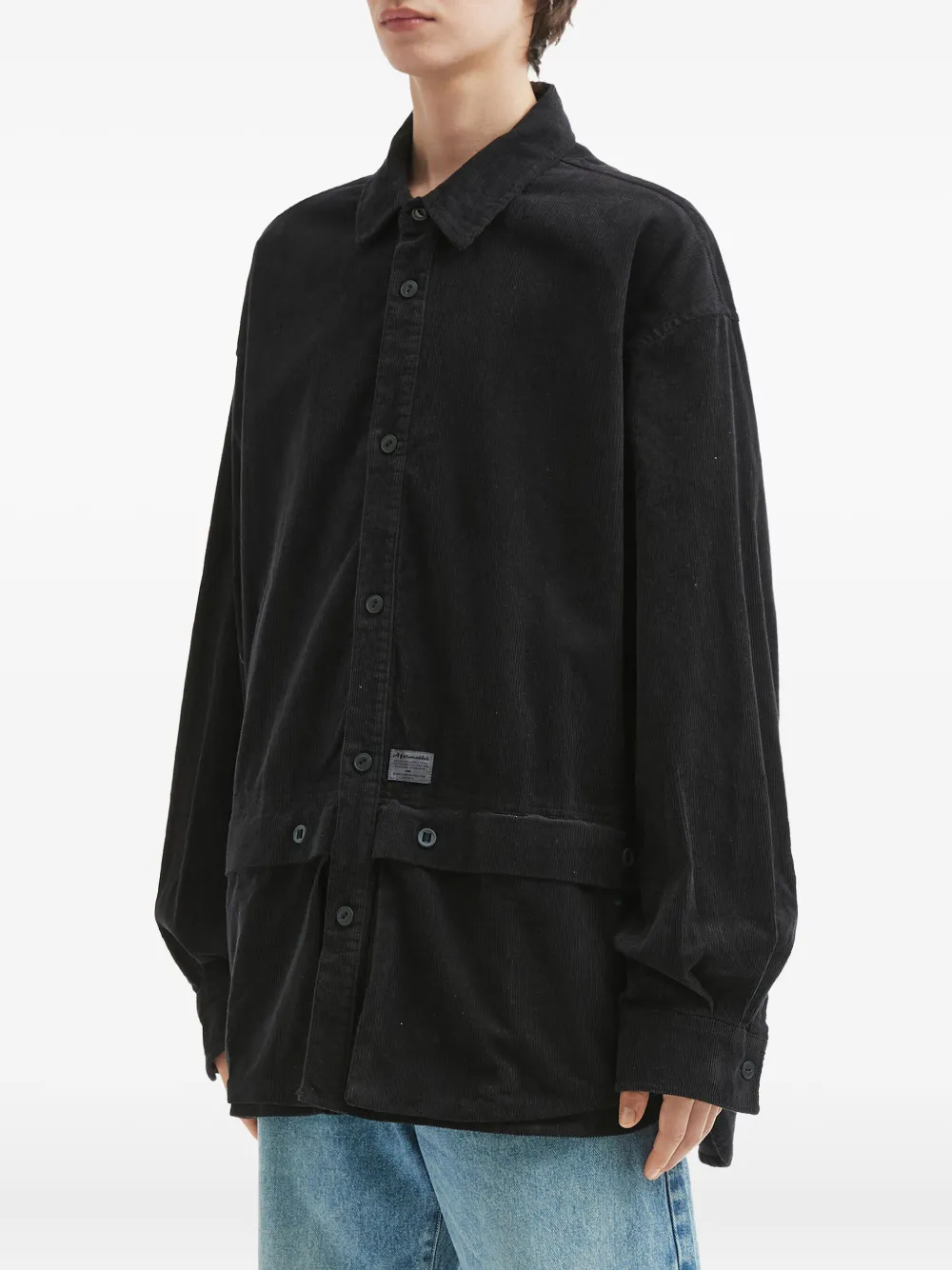 Aftermaths Corduroy Pocket Shirt In Black