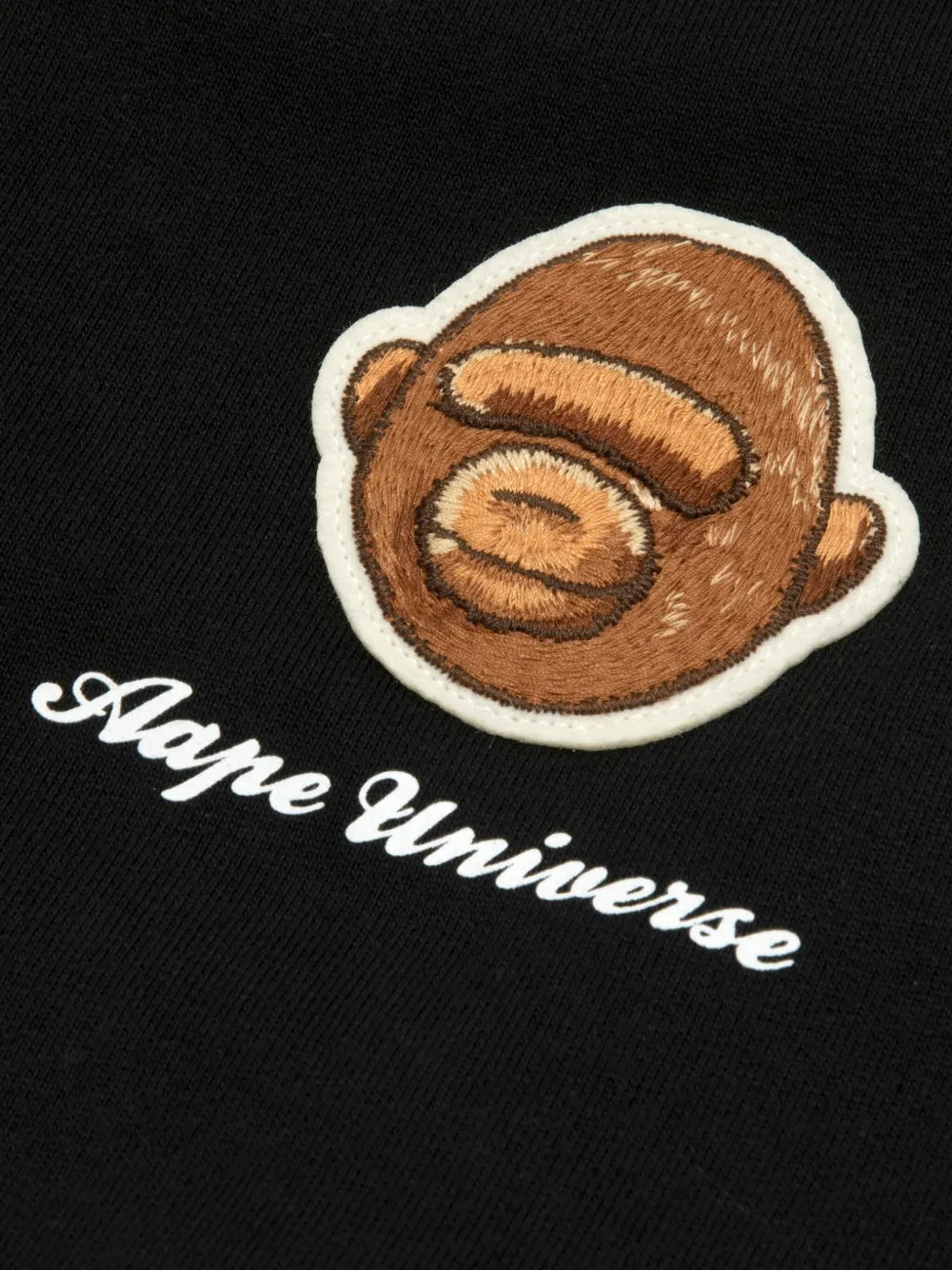 Aape By A Bathing Ape Embroidered Ape Head Ribbed Trim Cardigan In Black
