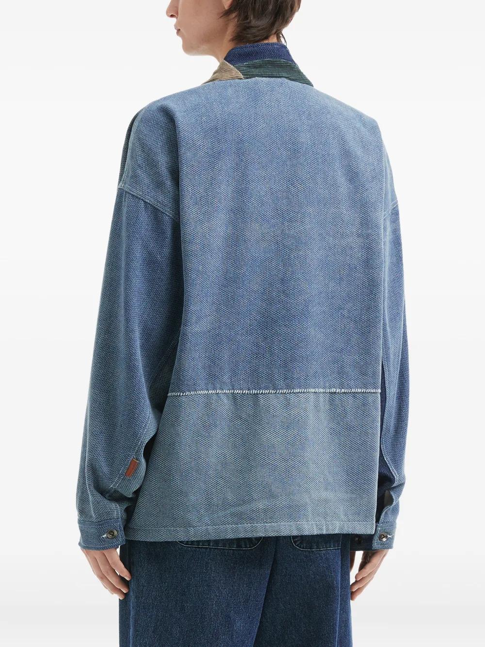 Aftermaths Patchwork Denim Jacket In Blue