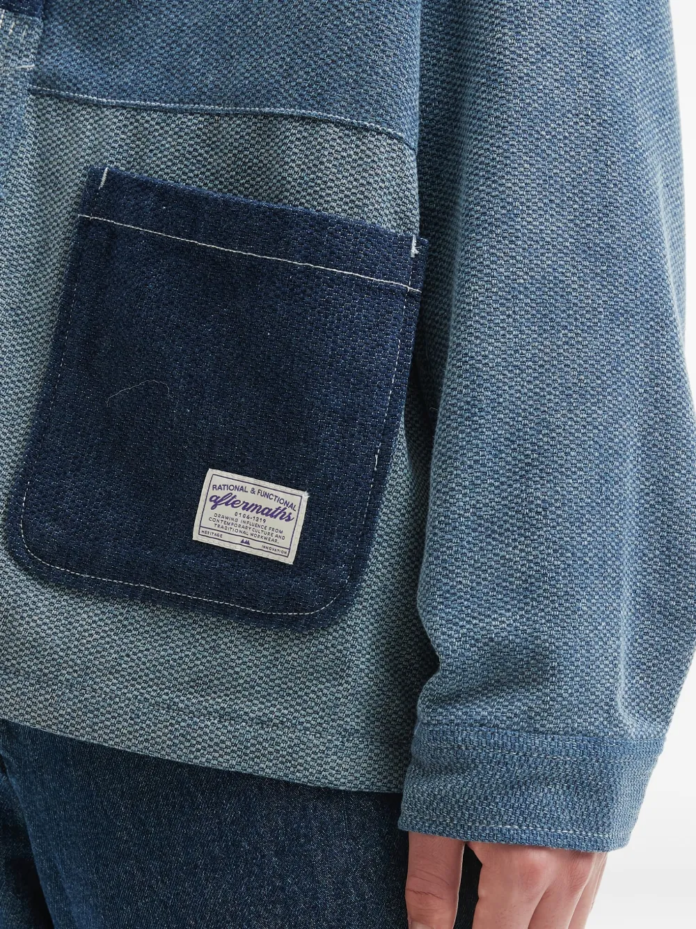 Aftermaths Patchwork Denim Jacket In Blue