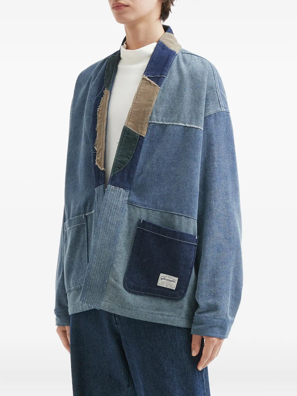 Aftermaths Patchwork Denim Jacket In Blue