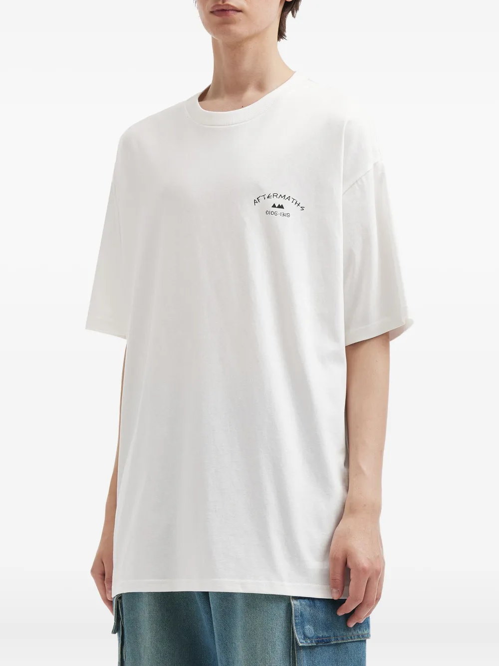Aftermaths Katoenen T-shirt met grafische print - Wit