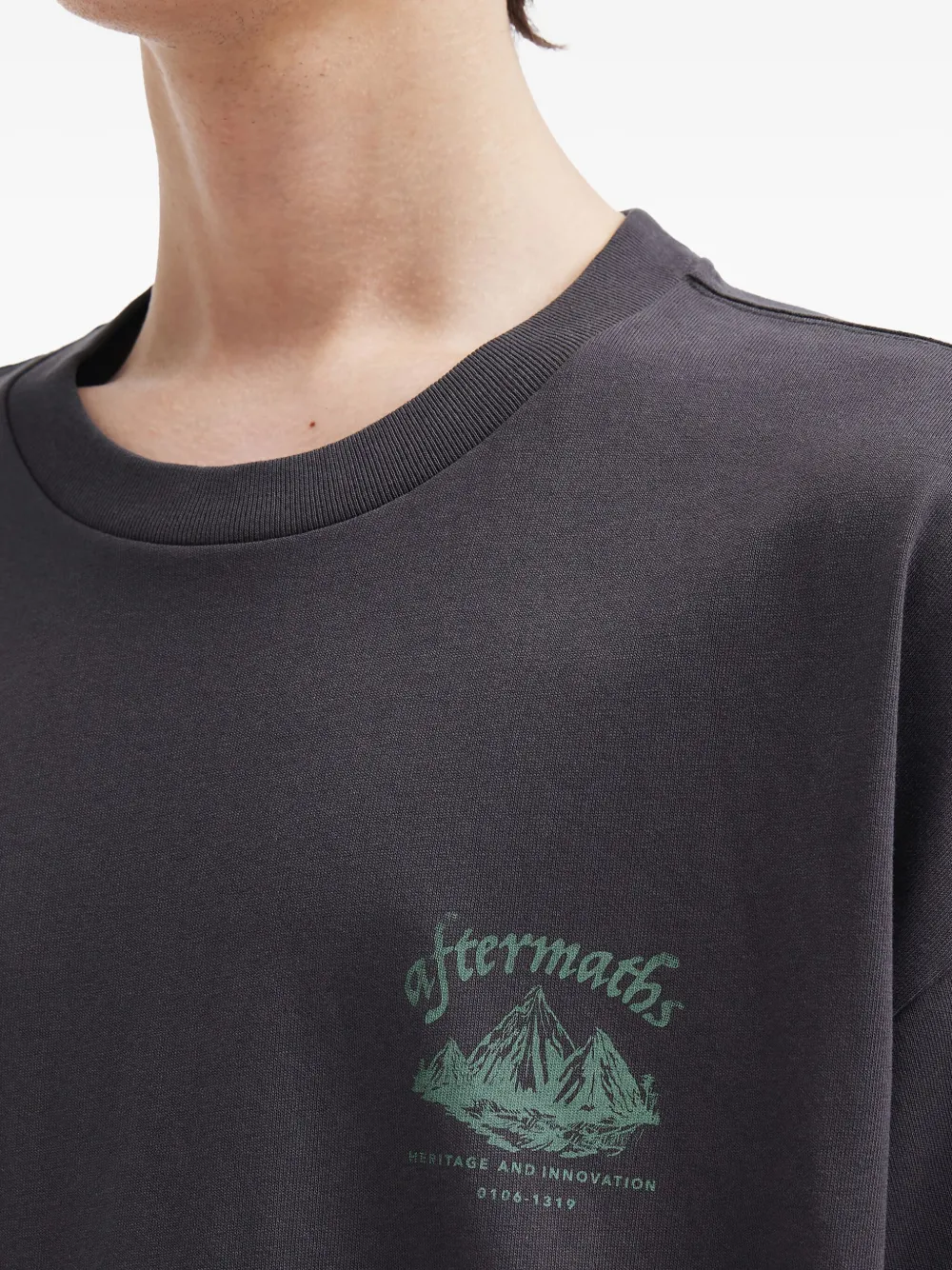 Aftermaths Mountain-graphic T-shirt In Black
