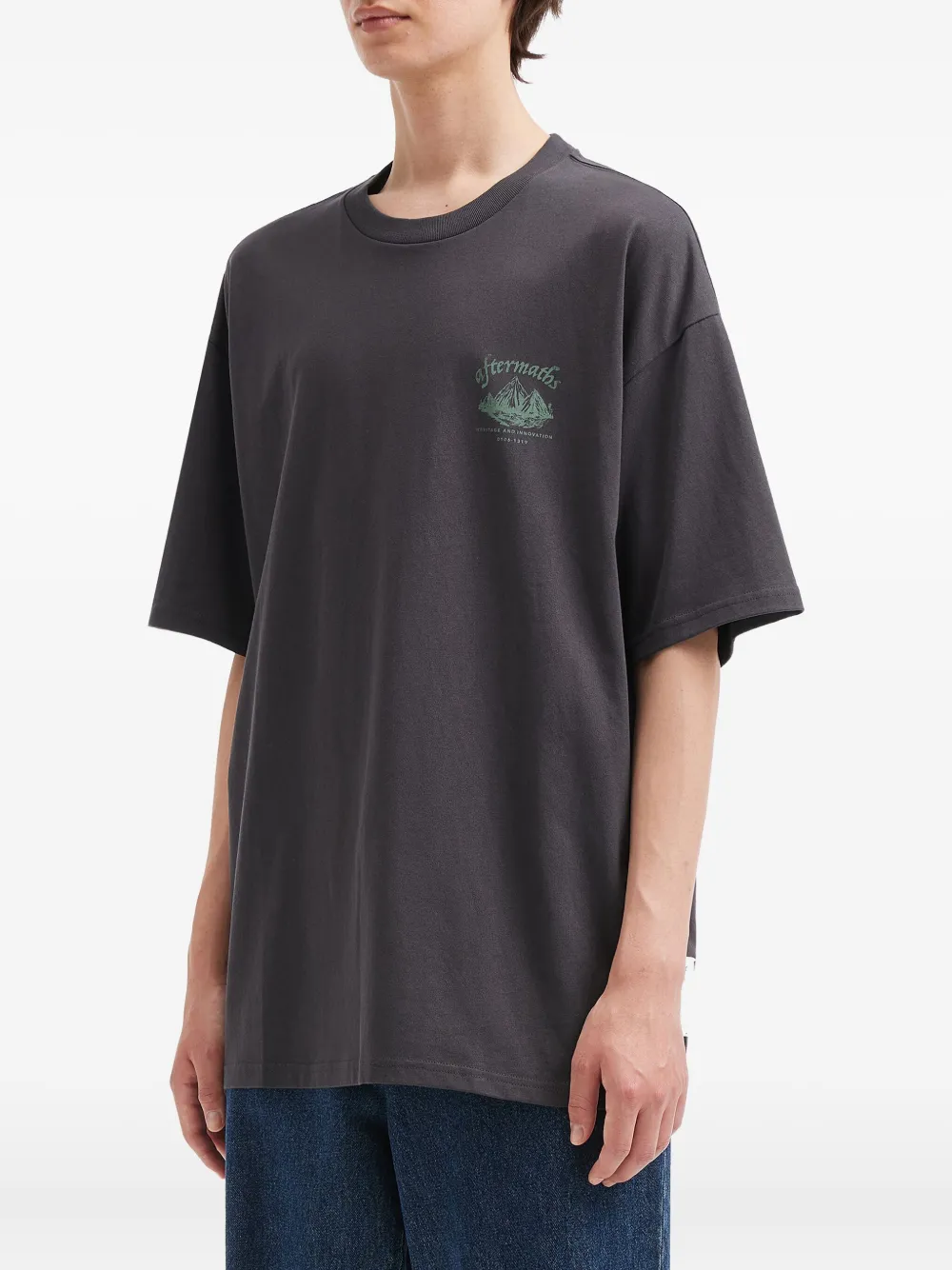 Aftermaths Mountain-graphic T-shirt In Black