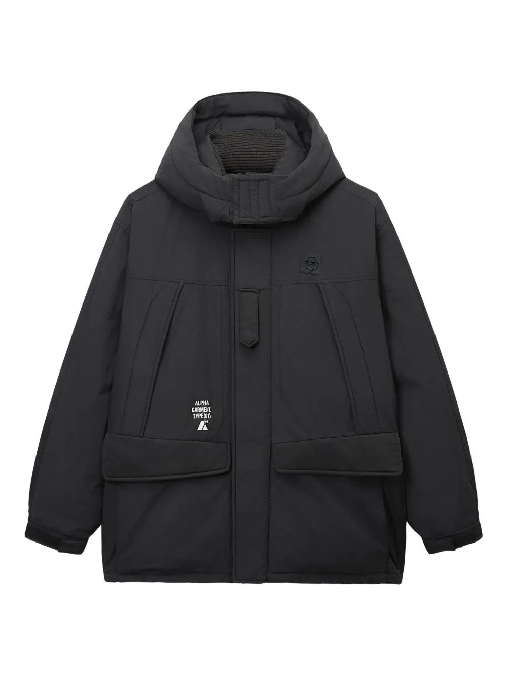 Alpha Industries hooded padded jacket | Black | Image 1