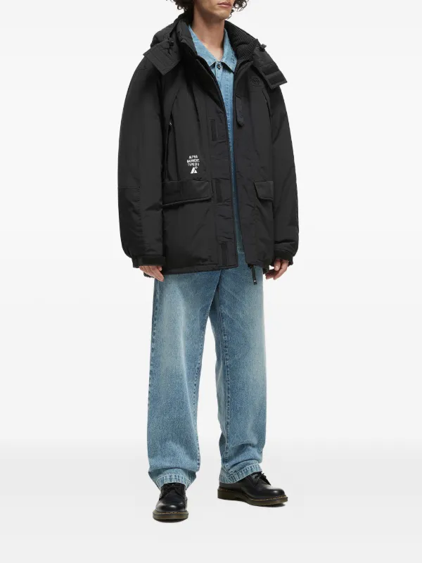 Alpha Industries フーデッド パデッドジャケット | ブラック 