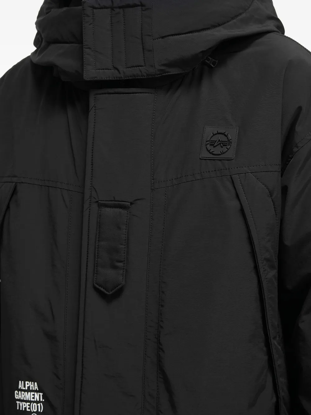 Alpha Industries Gewatteerd jack met capuchon Zwart