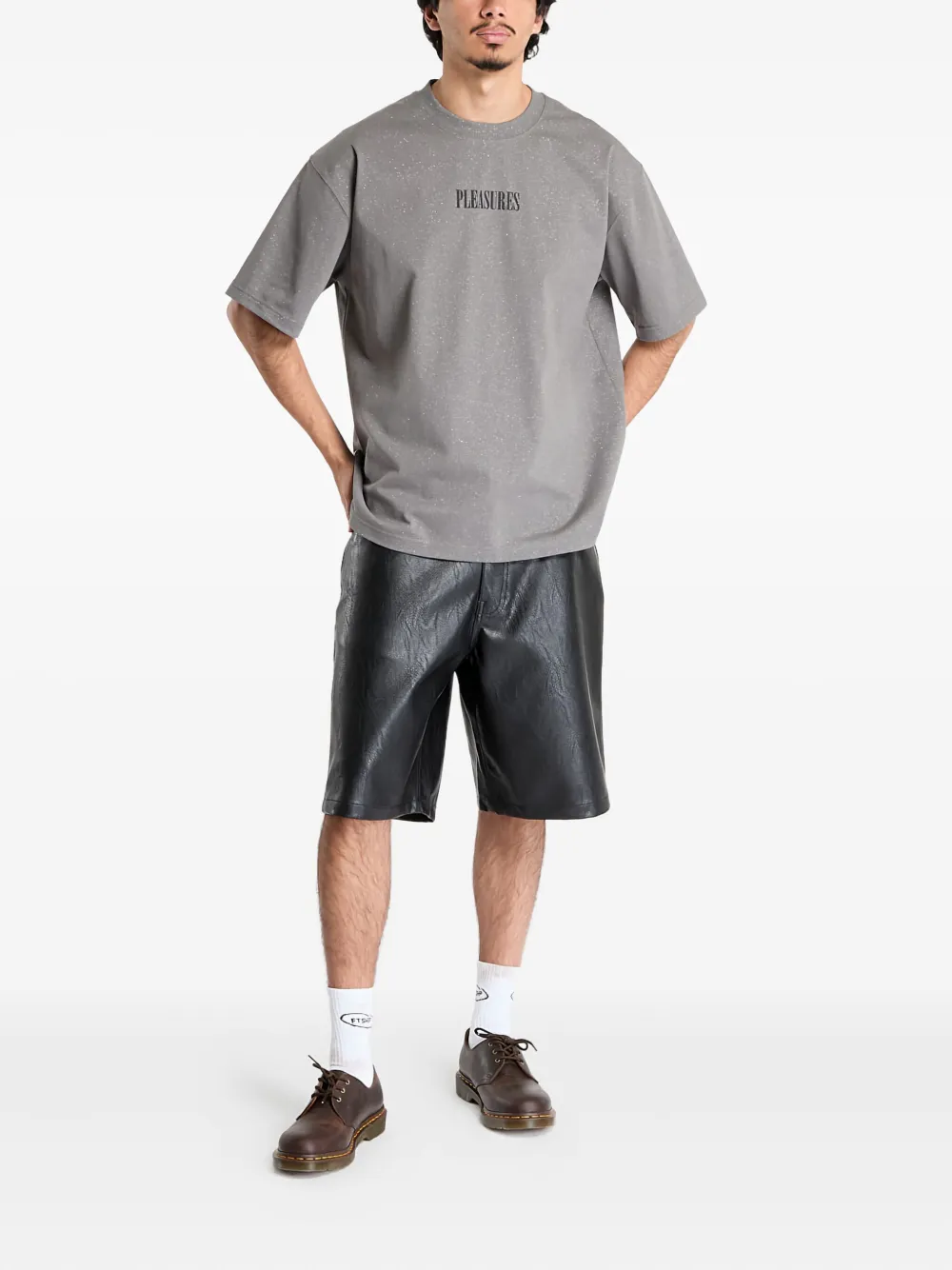Pleasures logo-print T-shirt - Grijs