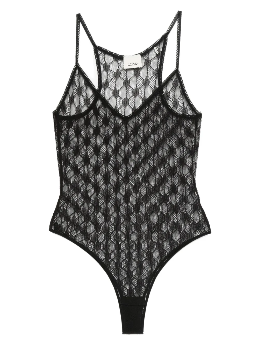 ISABEL MARANT geometric-pattern lace bodysuit | Black | Image 1