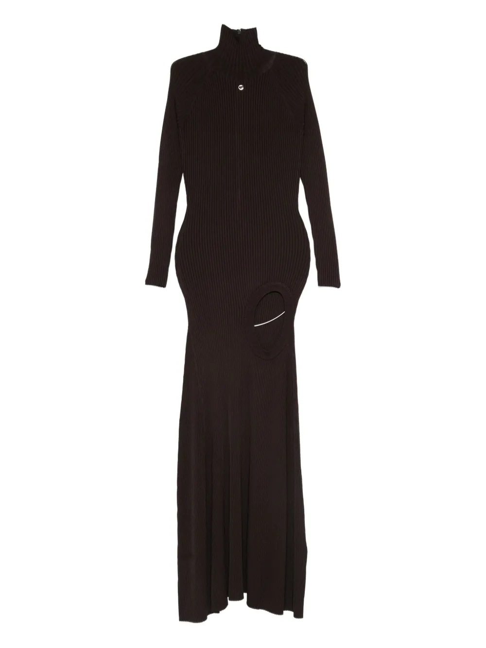 Coperni ribbed cut-out dress - ブラウン Coperni ribbed cut-out dress - ブラウン