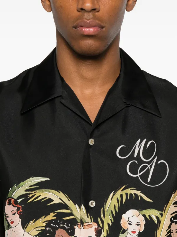 AMIRI illustration-print short-sleeve Shirt | Black | FARFETCH