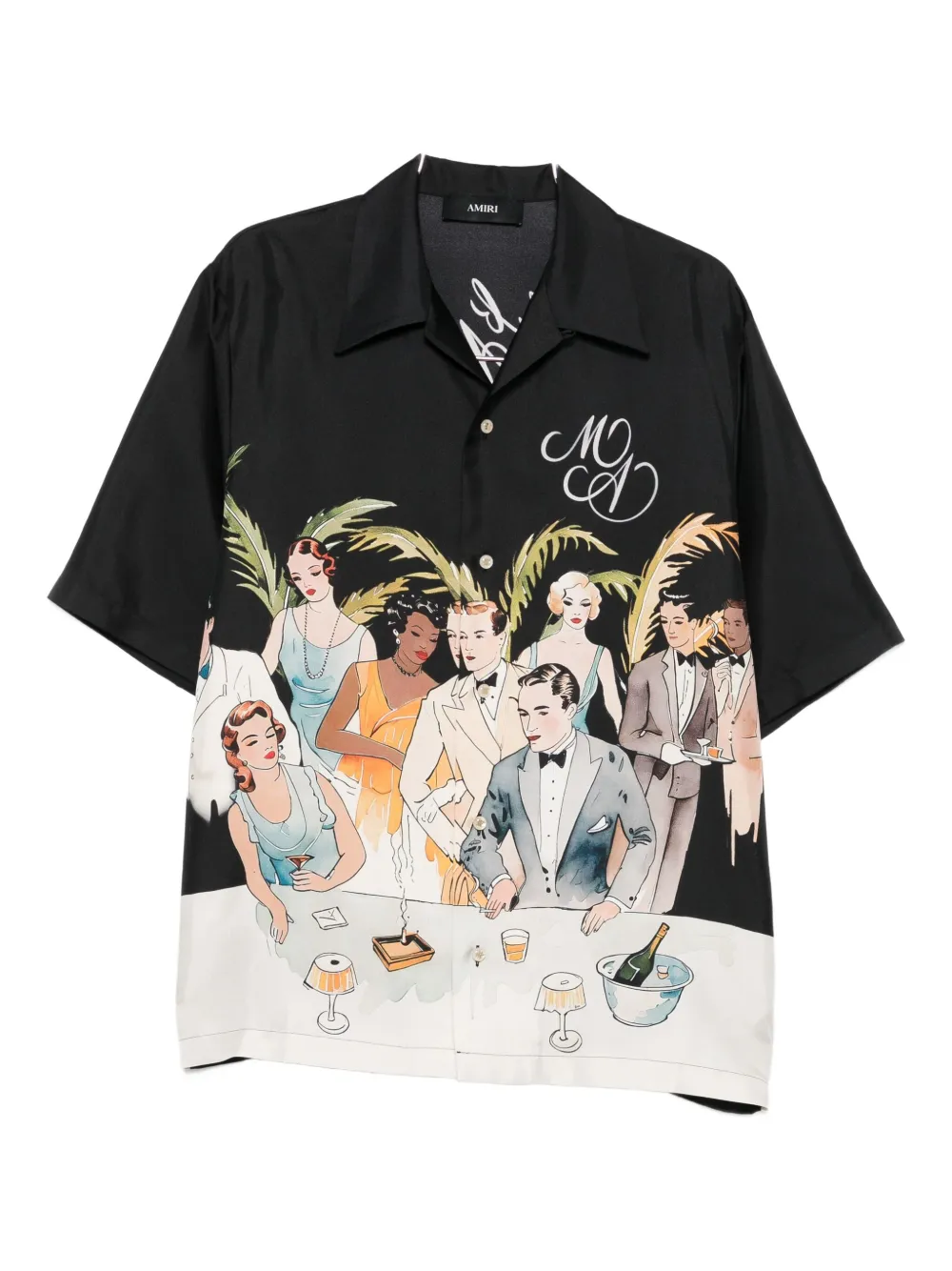 AMIRI illustration-print short-sleeve shirt | Black | Image 1