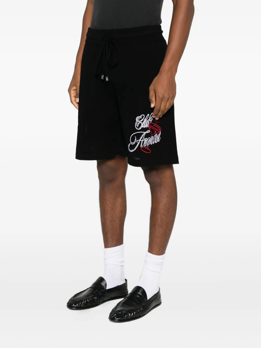 AMIRI Shorts met geborduurde tekst Zwart