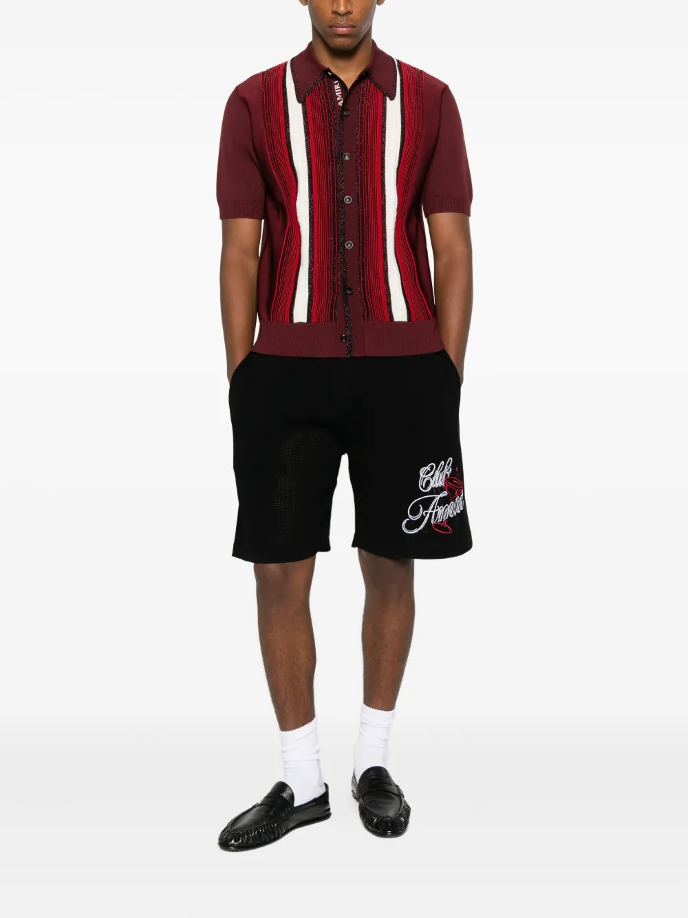 AMIRI Shorts met geborduurde tekst - Zwart