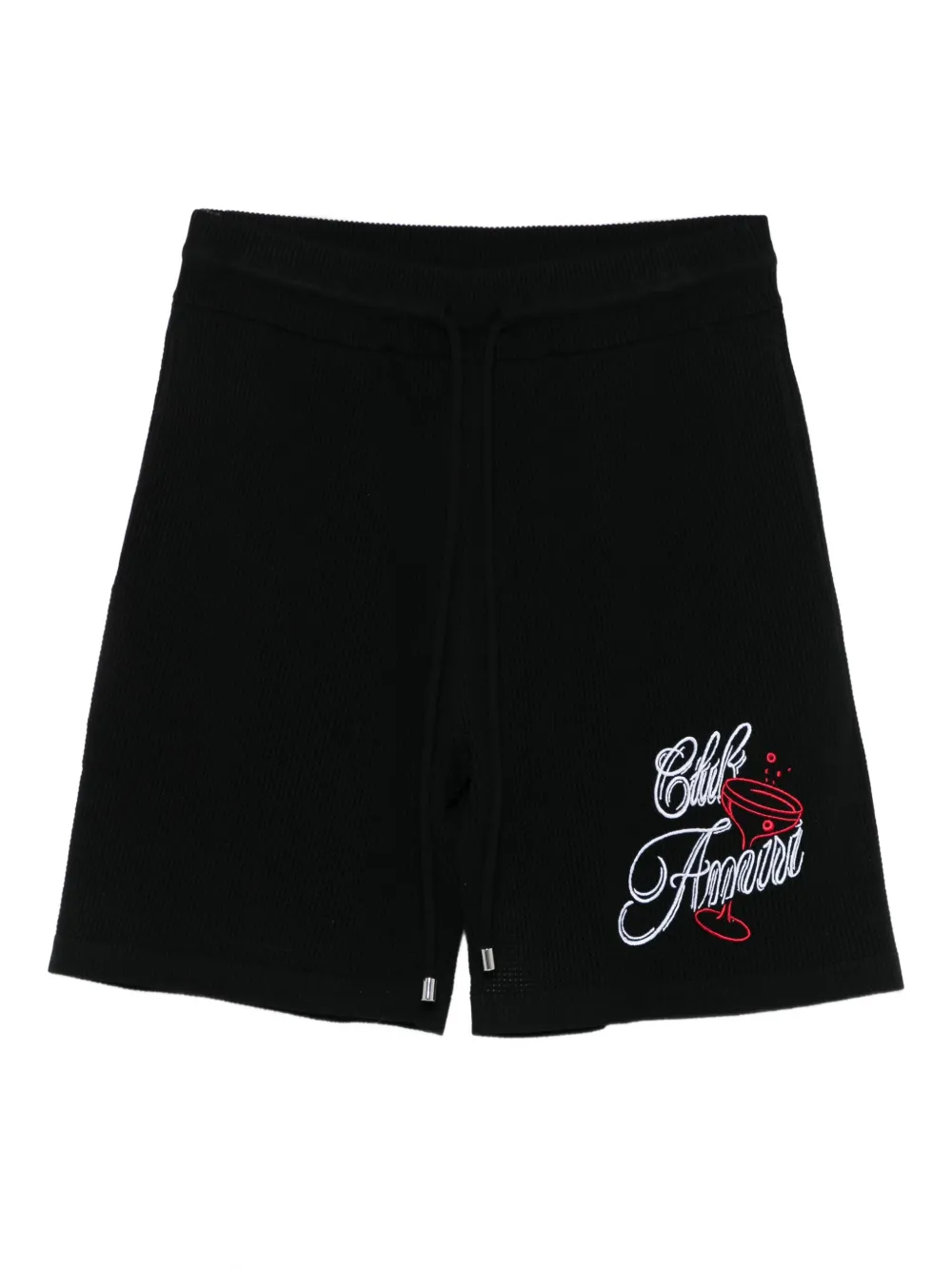 AMIRI embroidered-lettering shorts | Black | Image 1