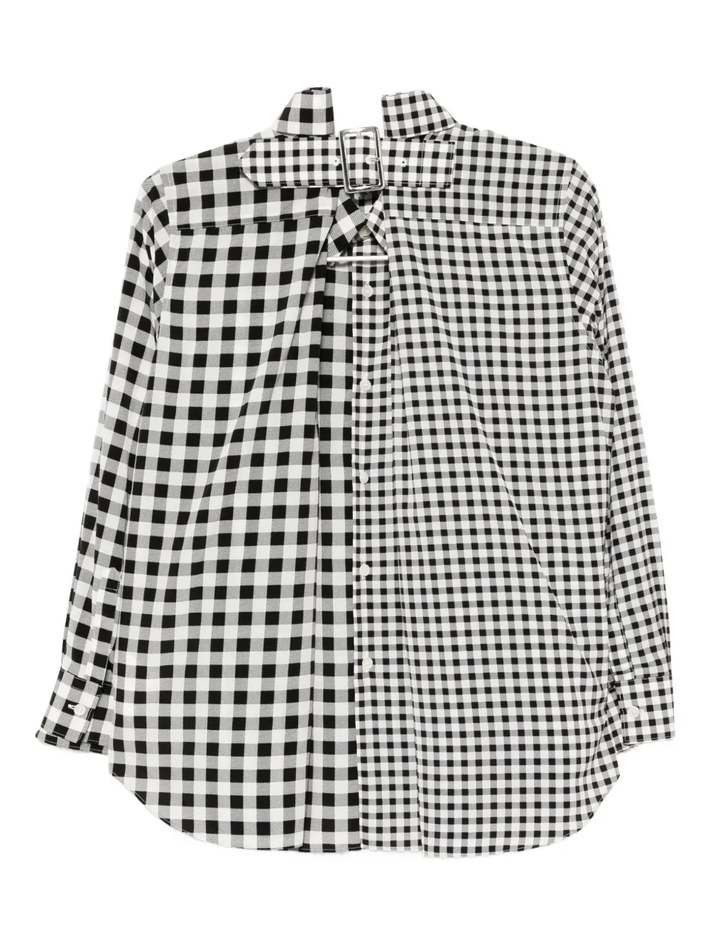 Comme Des Garçons Gelaagde geruite blouse - Zwart