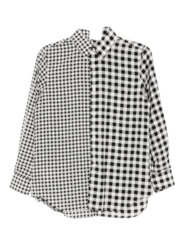 Comme Des Garçons レイヤード チェック シャツ | ブラック | FARFETCH JP