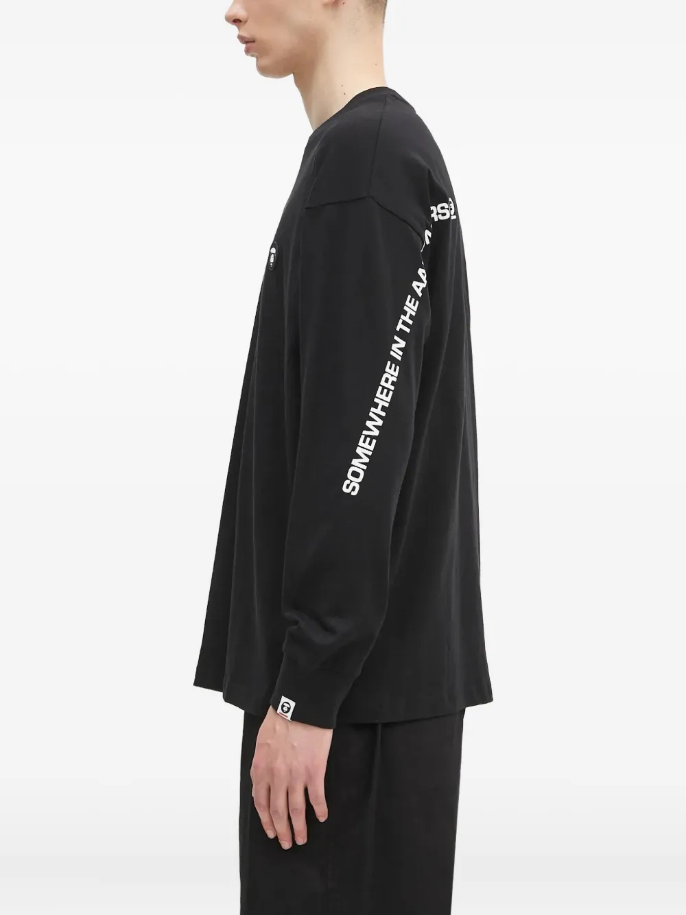 Aape By A Bathing Ape Long-sleeves Logo T-shirt In Black
