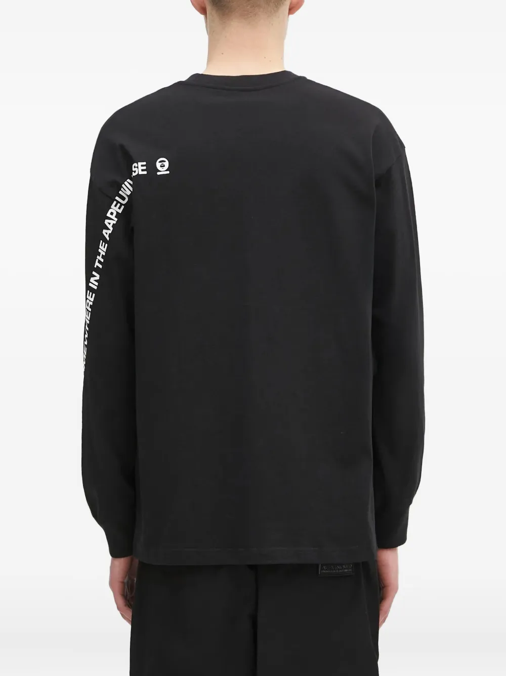 Aape By A Bathing Ape Long-sleeves Logo T-shirt In Black