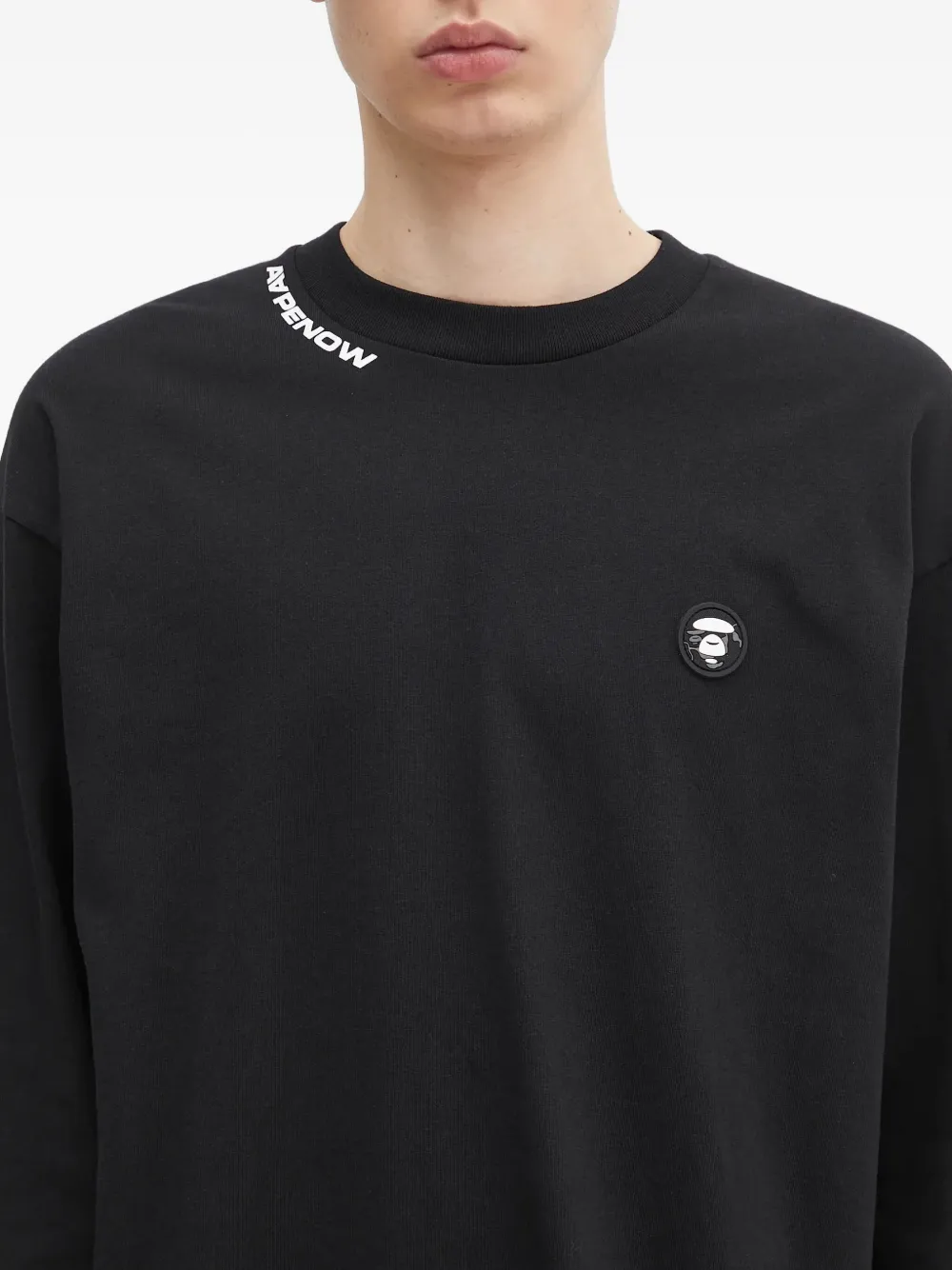 Aape By A Bathing Ape Long-sleeves Logo T-shirt In Black