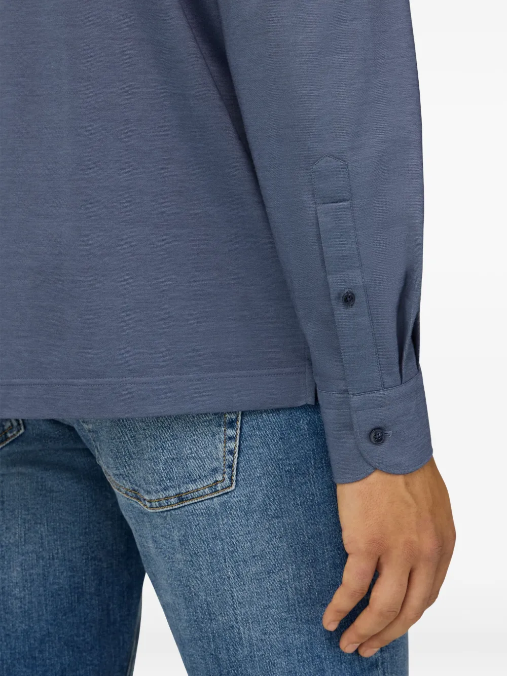 Boggi Milano Poloshirt met lange mouwen Blauw