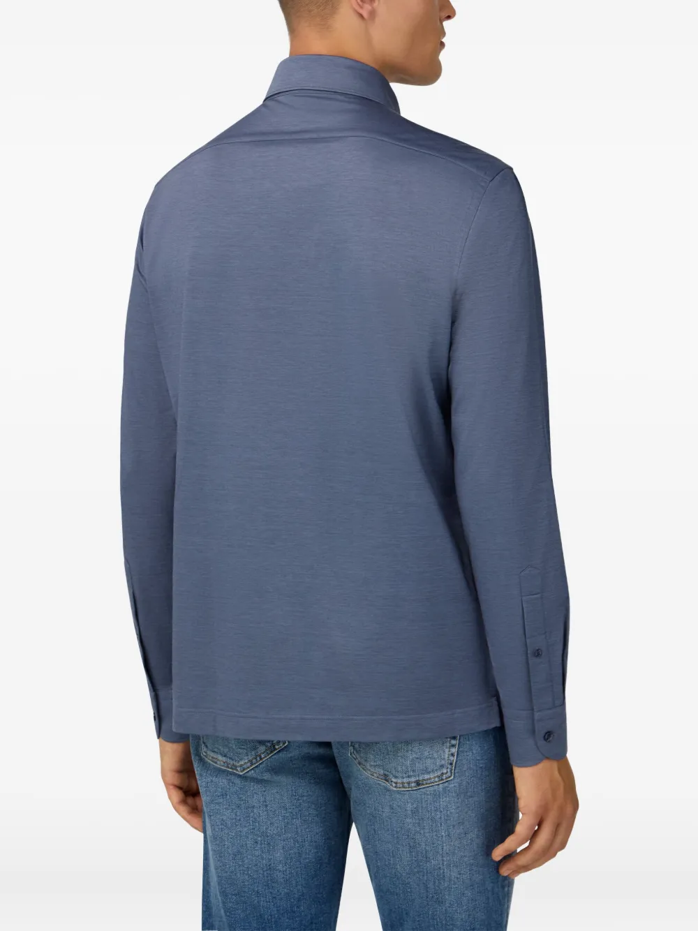 Boggi Milano Poloshirt met lange mouwen Blauw