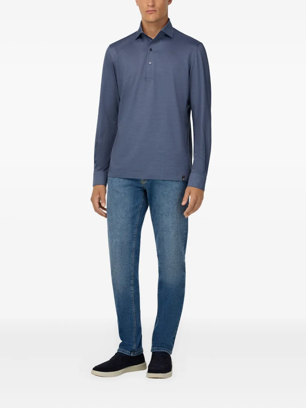 Boggi Milano long-sleeve polo shirt - Blauw