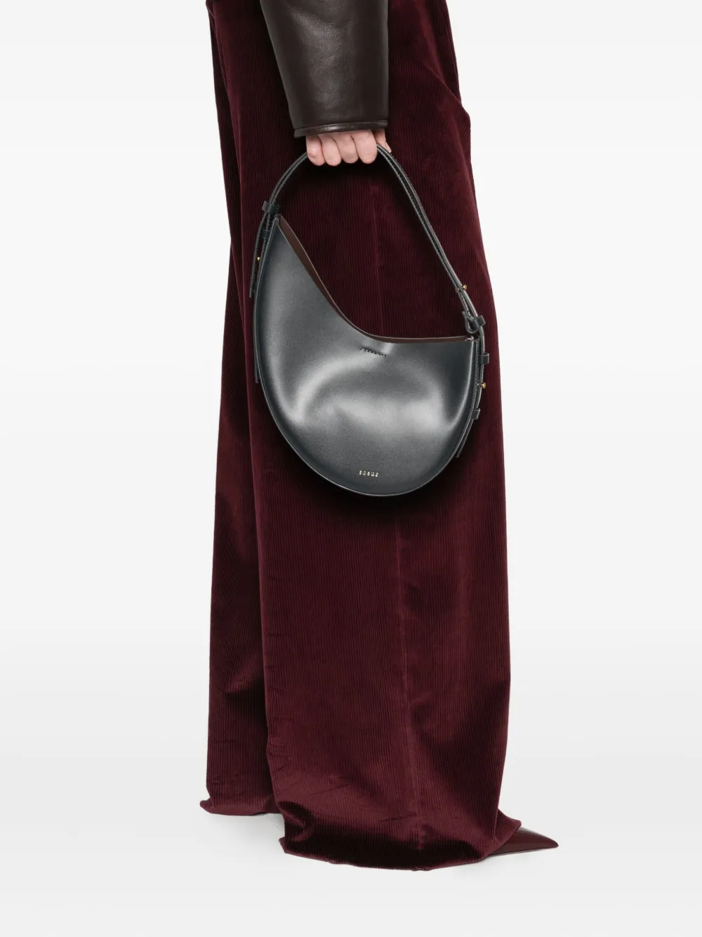 Soeur Crescent leren schoudertas - Zwart