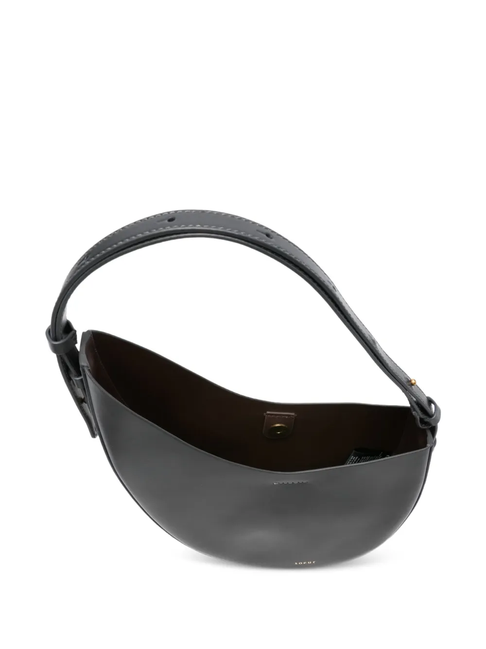 Soeur Crescent leren schoudertas Zwart